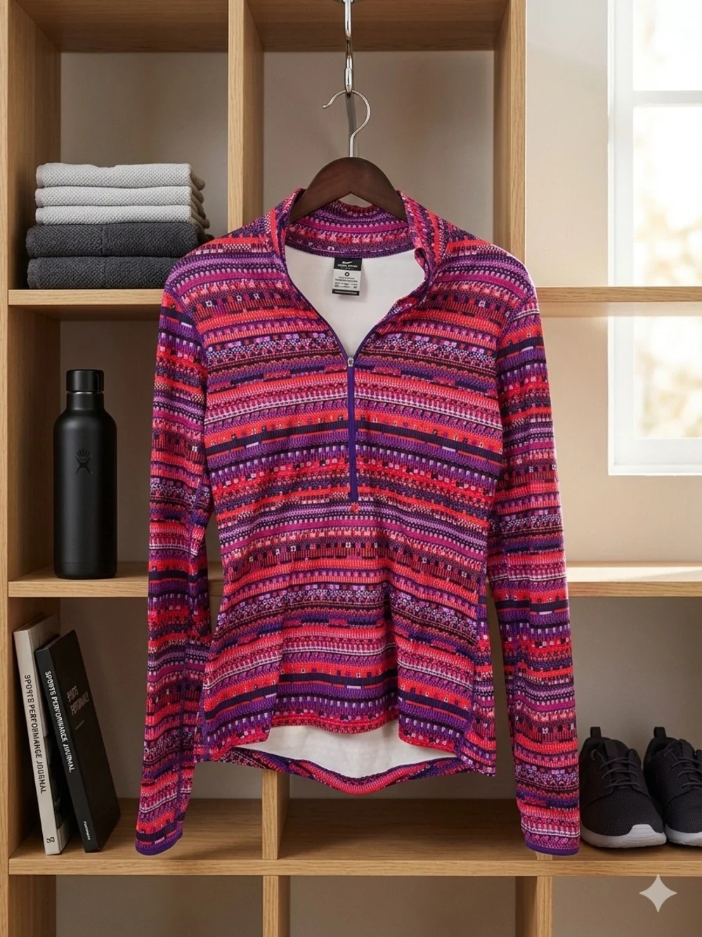 Nike Women's Half-Zip Pullover in Pink & Purple